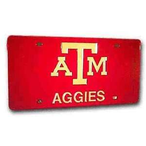 Texas A&M Aggies Red Mirror License Plate W/Silver ATM 