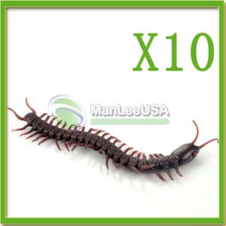 10*NEW Rubber Toy Centipede Millipede Insect Halloween Gag Fun  
