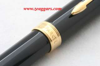 Parker Sonnet Deep Black Lacquer GT Ballpoint Pen   New  