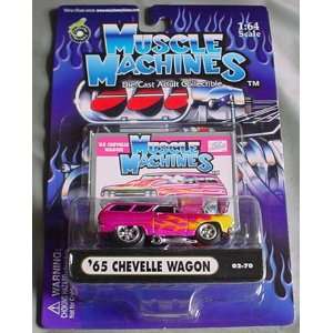  Muscle Machines 65 Chevelle Wagon Pink w/ Flames Toys 