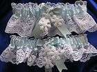 Blue and White Winter SNOWFLAKE wedding garter garters