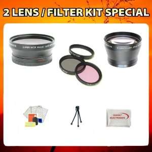  Macro Lens + 2x Telephoto Lens + 3 Pc. Filter Kit For The Sony SLT 