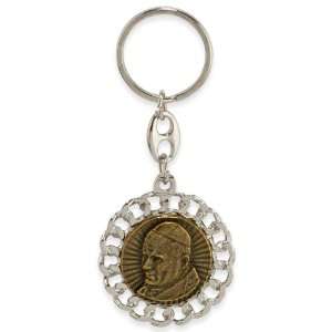   Brass Keychain  John Paul II & St. Christopher Patio, Lawn & Garden