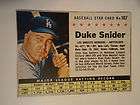 Duke Snider 1961 Topps card #167 Post Cereal card, LA Dodgers
