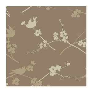  AP7440 Silhouettes Cherry Blossom and Birds Wallpaper, Soft 
