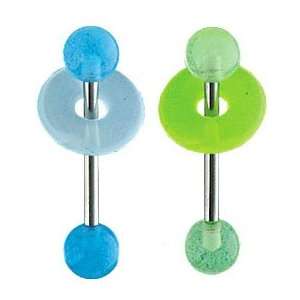  Glow in the Dark LifeSaver tongue ring Blue Jewelry