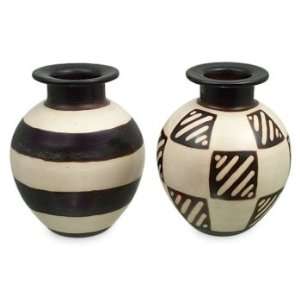  Metropolitan vases, Square Stripes (pair)