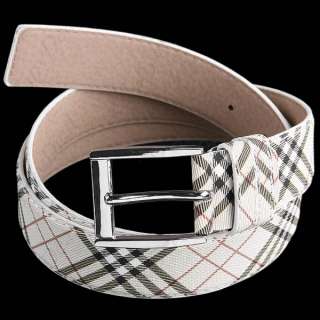 Grid Pattern Casual Leather Belt for Boy Girl NBL 38345  