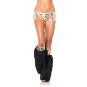    Furry Leg Warmers with Wide Sequin Elastic Top 