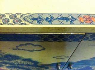   Painted Lacquer Chinese Chinoiserie Sideboard Buffet Cabinet  