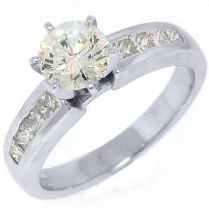 950 Platinum 1.28 Carats Brilliant Round Diamond Engagement Ring