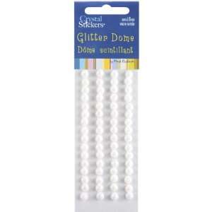  Glitter Dome Stickers 5mm 64/Pkg White