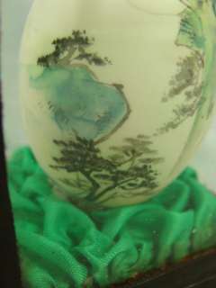 Old Chinese Hand Painted Eggs in side of Glass Box  