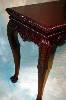 Solid Mahogany Chippendale Writing Console Sofa Table  