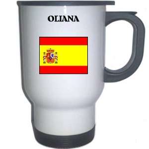  Spain (Espana)   OLIANA White Stainless Steel Mug 