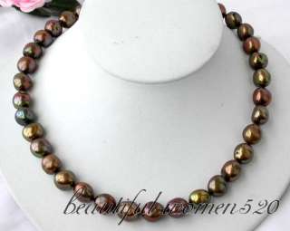 18 13mm baroque brown freshwater pearl necklace  