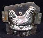 antique chocolate mold hen chicken on nest easter basket candy