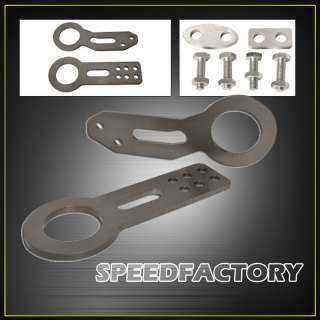 FRONT AND REAR TOW HOOK KIT UNIVERSAL FITMENT JDM STYLE ALUMINUM 