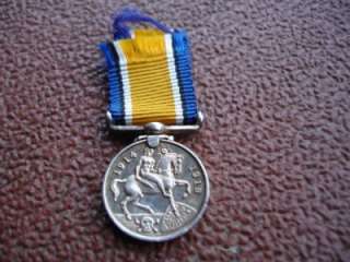 WW1 British War Medal Miniature with Ribbon  