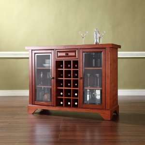 Crosley Furniture LaFayette Sliding Top Bar Cabinet in Classic Cherry 