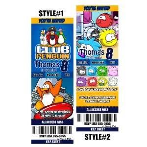 Club Penguin Custom Party Photo Invitation Tickets   You Print
