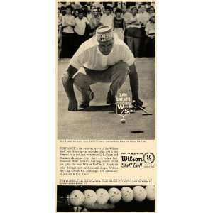   Good Staff Ball Golfing S Snead   Original Print Ad