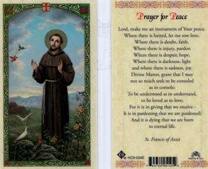 St Saint Francis of Assisi Prayer For Peace Holy Card HC34 Catholic 