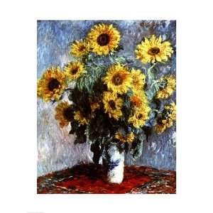 Still life with Sunflowers, 1880 Finest LAMINATED Print Claude Monet 