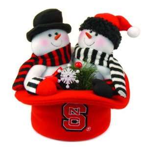  12 NCAA NC State Wolfpack Snowmen Top Hat Table Christmas 