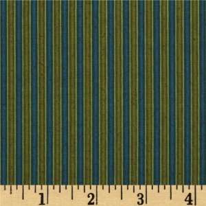  44 Wide Arabesque Stripe Teal/Olive Fabric By The Yard 