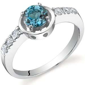 Sleek and Classy 0.50 carats London Blue Topaz Ring in Sterling Silver 