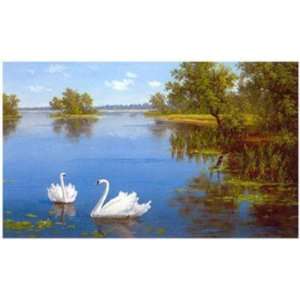    Swans On the Lake   Poster by Slava (40 x 24)