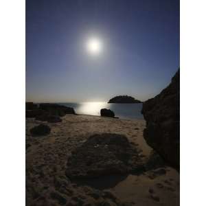  A Full Moon Skyscape over a Small Beach Called Portinho Da 