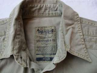 men s levis cotton canvas shirt jacket single button cuff spread 