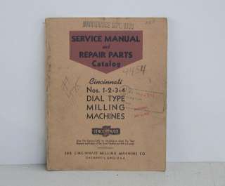 Service Manual & Parts List for Cincinnati Dial Type  