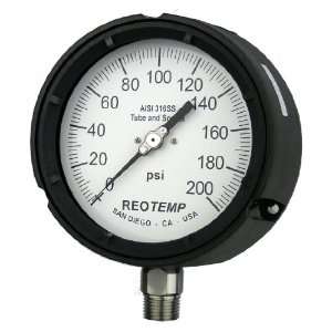 REOTEMP PT45P1A2P20 Process Pressure Gauge, Dry Filled, Stainless 