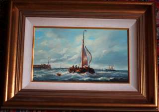 Fishing Boats at Sea Oil Painting By Simon Twint  