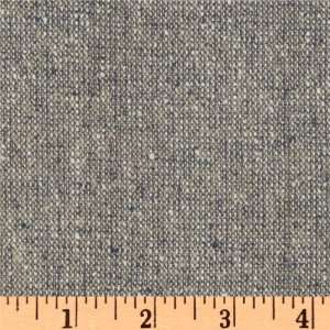  44 Wide Uptown Raw Silk Suiting Tweed Grey/White Fabric 