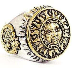 THE SUN TAROT STERLING SILVER FORTUNE LUCKY RING Sz 8  