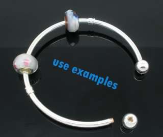 20Pc Silver Plate Bangle Bracelets Fit Charm Beads 19cm  