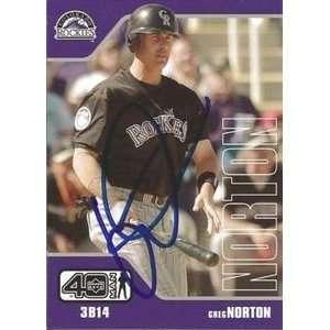  Greg Norton Signed Colorado Rockies 2002 UD 40 Man Card 