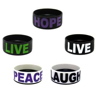 Inch Wide Silicone Bracelet Wristband with Message  