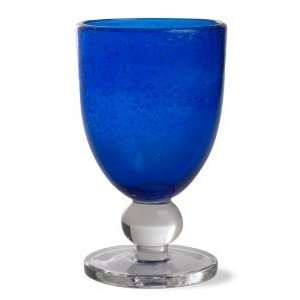  Cobalt Blue Bubble Glass Goblet