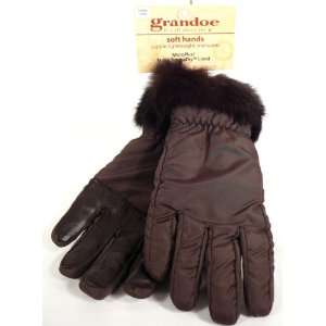   Gloves Microplus Micro ThermaDry Lined Brown Large Faux Fur Trim