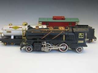 PRE WAR LIONEL O GAGE 261 STEAM LOCO & TENDER WITH 3 FREIGHT CARS NO 