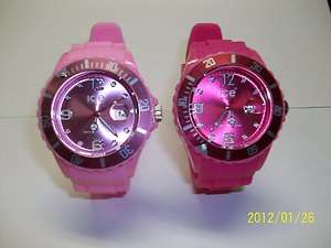New Silicone Watch Ice Style Fashion Jelly Watch Unisex Pink Calendar 
