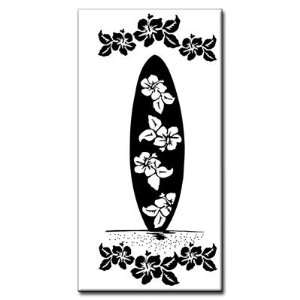  2x4 Black Surfboardw/Hawaiian Flowers Tile Spacer