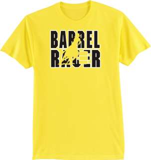 Barrel Racing Horse and Rider T Shirt   Pick Your Color  