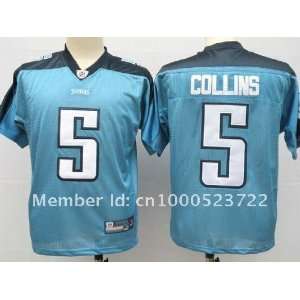  mix order tennessee titans #5 kerry collins 5 navy blue 