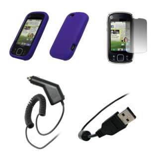 for Motorola Cliq XT Case Skin Purple+Charger+Usb+Lcd 654367541135 